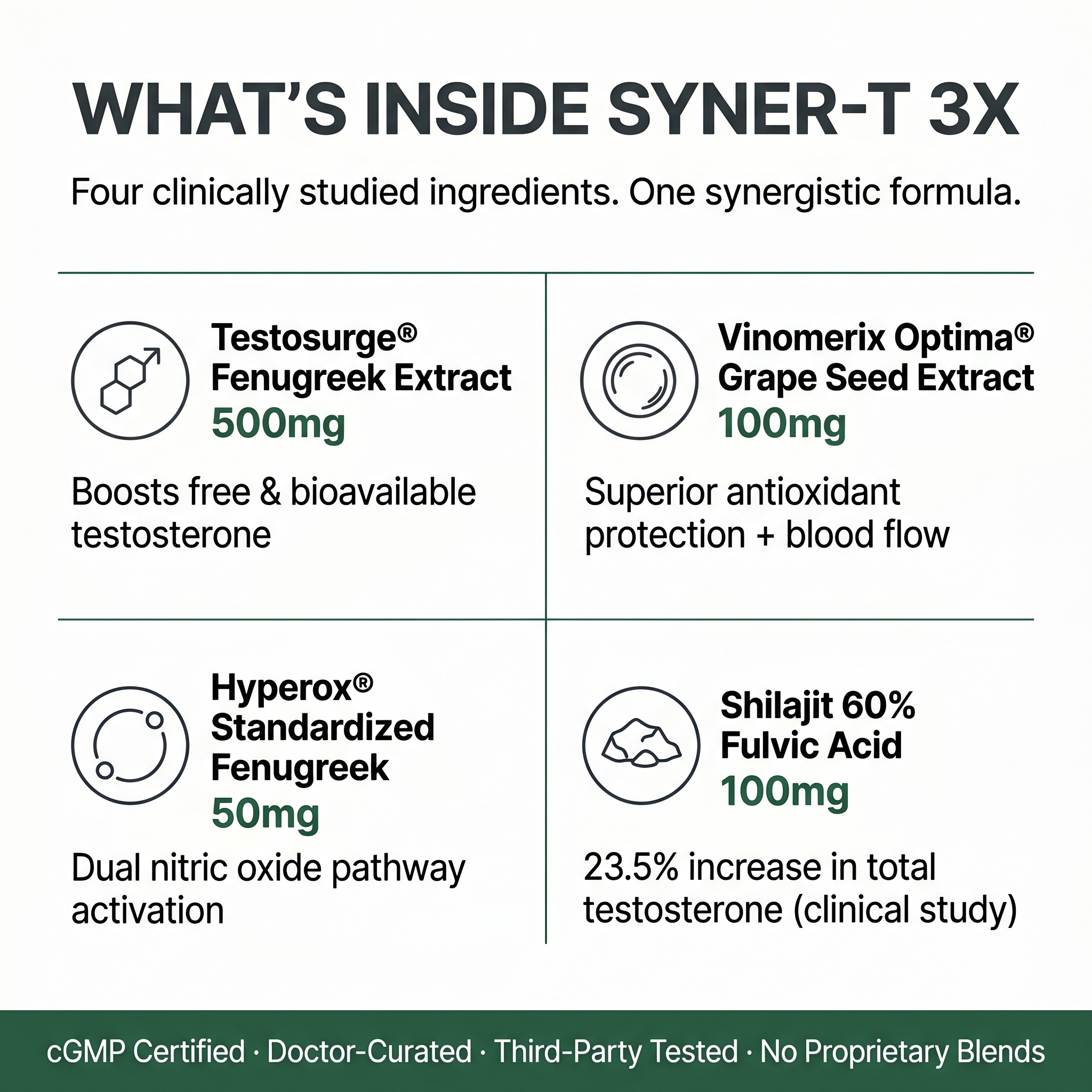 What's Inside Syner-T 3X — Four clinically studied ingredients breakdown